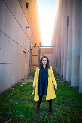 1960s Vintage Yellow Boucle Wool Princess Coat