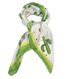 70cm x 70cm Square Scarf Green Cactus Scarf Thin Silky Womens Summer Spring