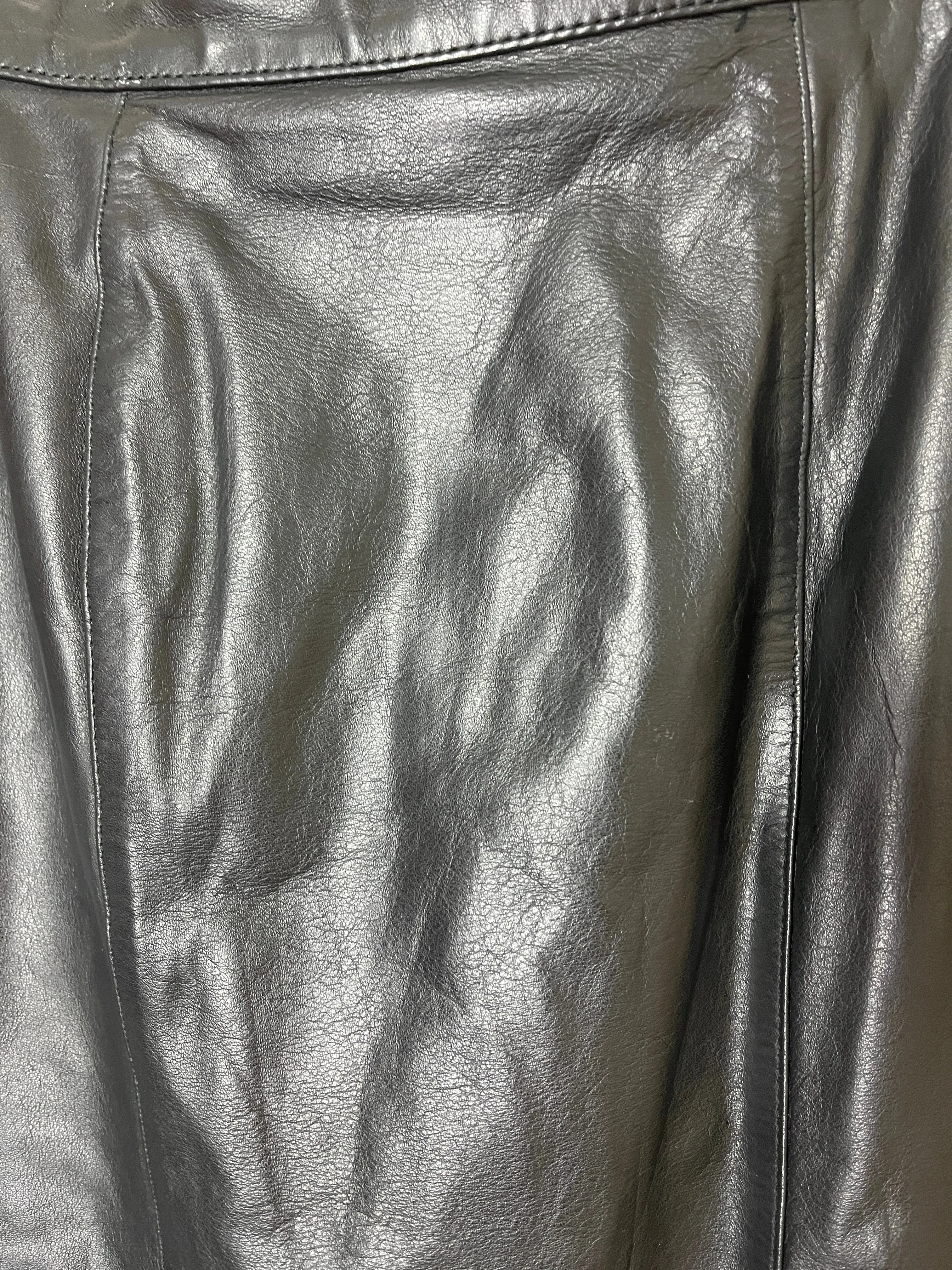 80s BLACK LEATHER SKIRT