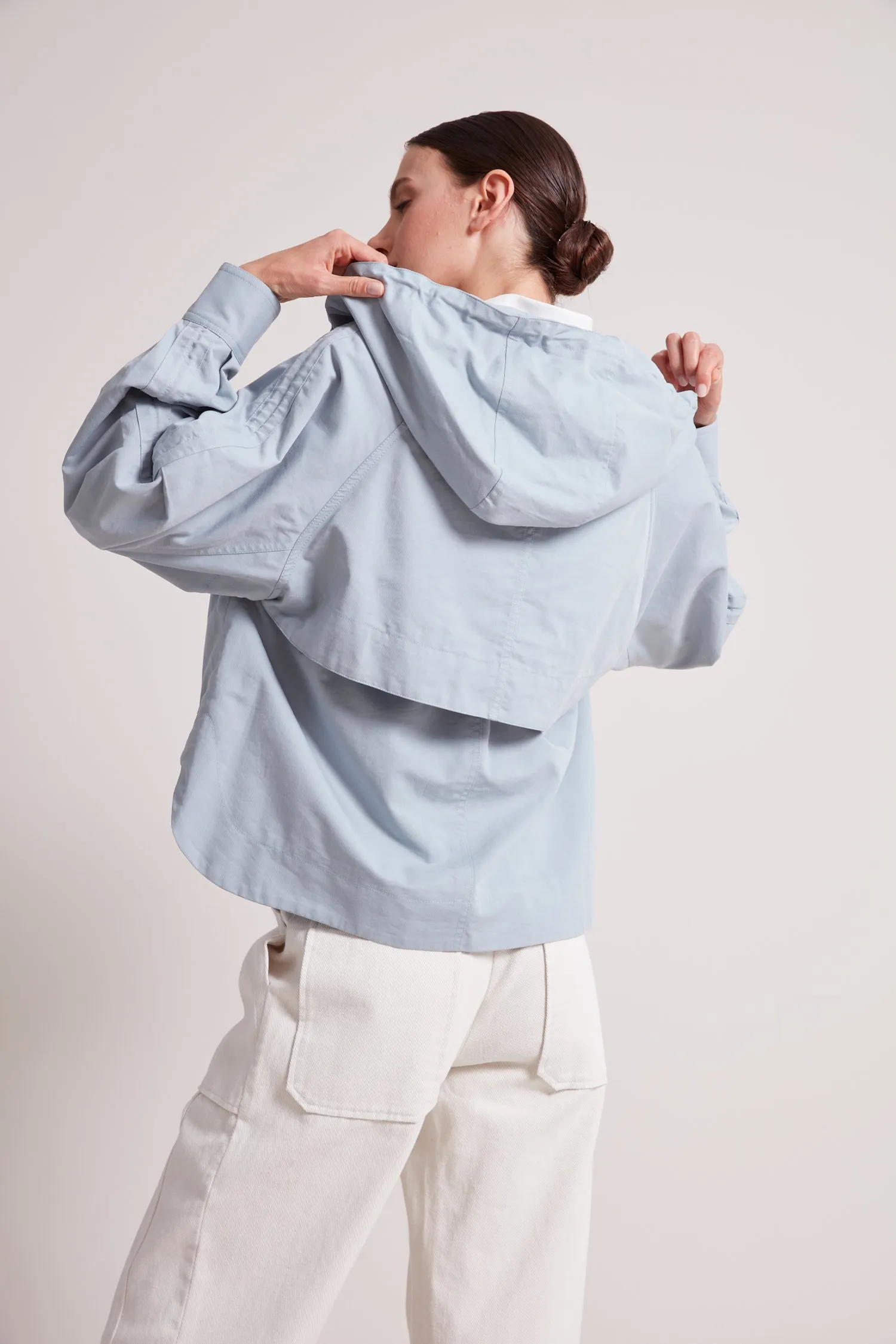 'Adroit Atelier' Talia Hooded Raglan Jacket