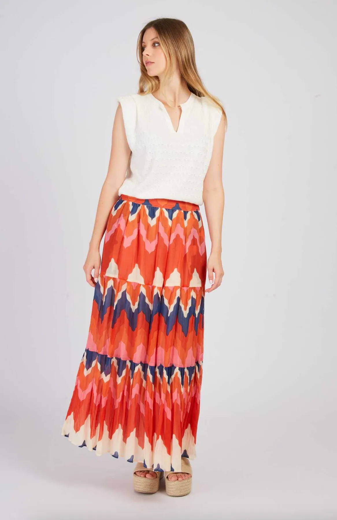 AJACCIO printed long skirt