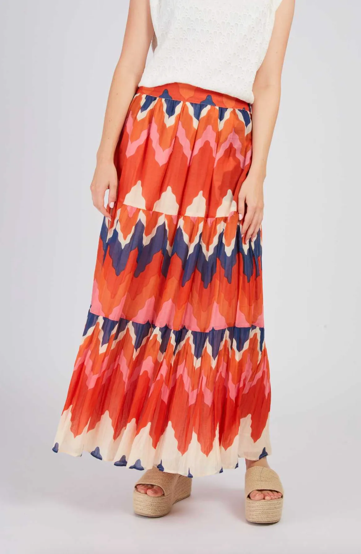 AJACCIO printed long skirt