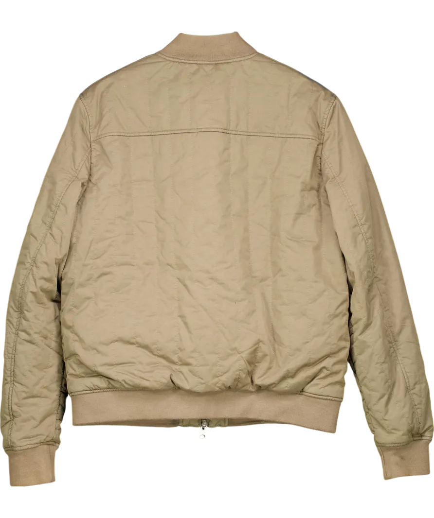 AllSaints Beige Drake Bomber Jacket UK M