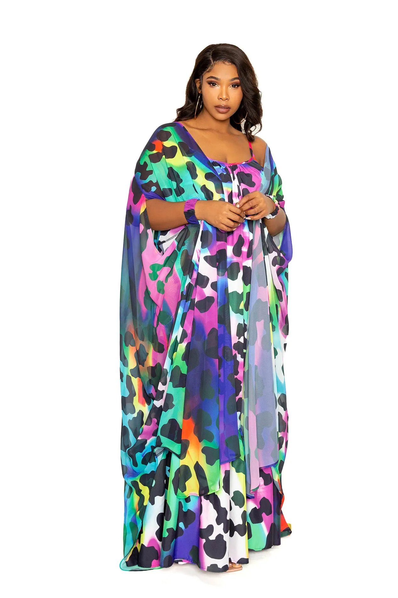 Animal Print Robe with Wrist Band