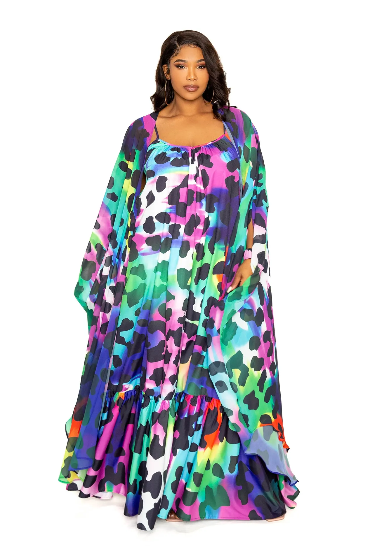 Animal Print Robe with Wrist Band