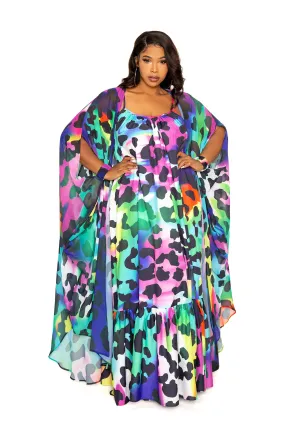 Animal Print Robe with Wrist Band