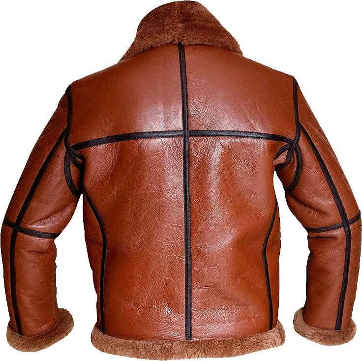 Aviator Brown Bomber Leather Jacket