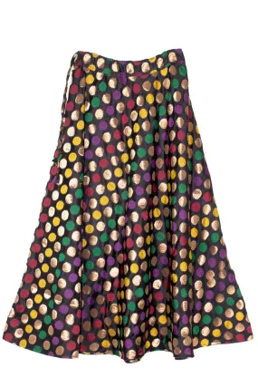 Black Banarasi Lehenga Skirt with Multi Color Design