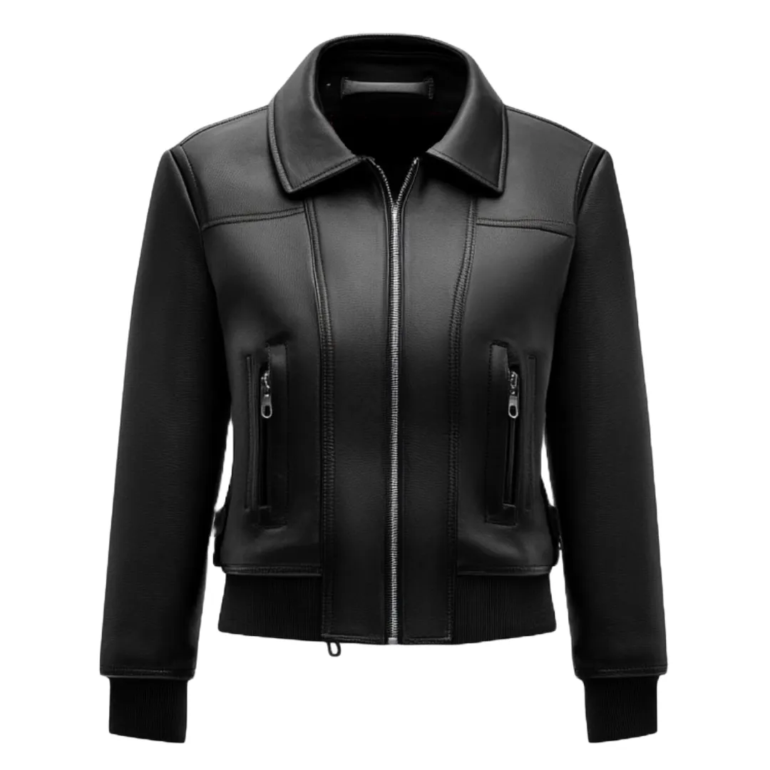 Black Bomber Jacket – Sleek Style in Handcrafted Leather | El Zoro