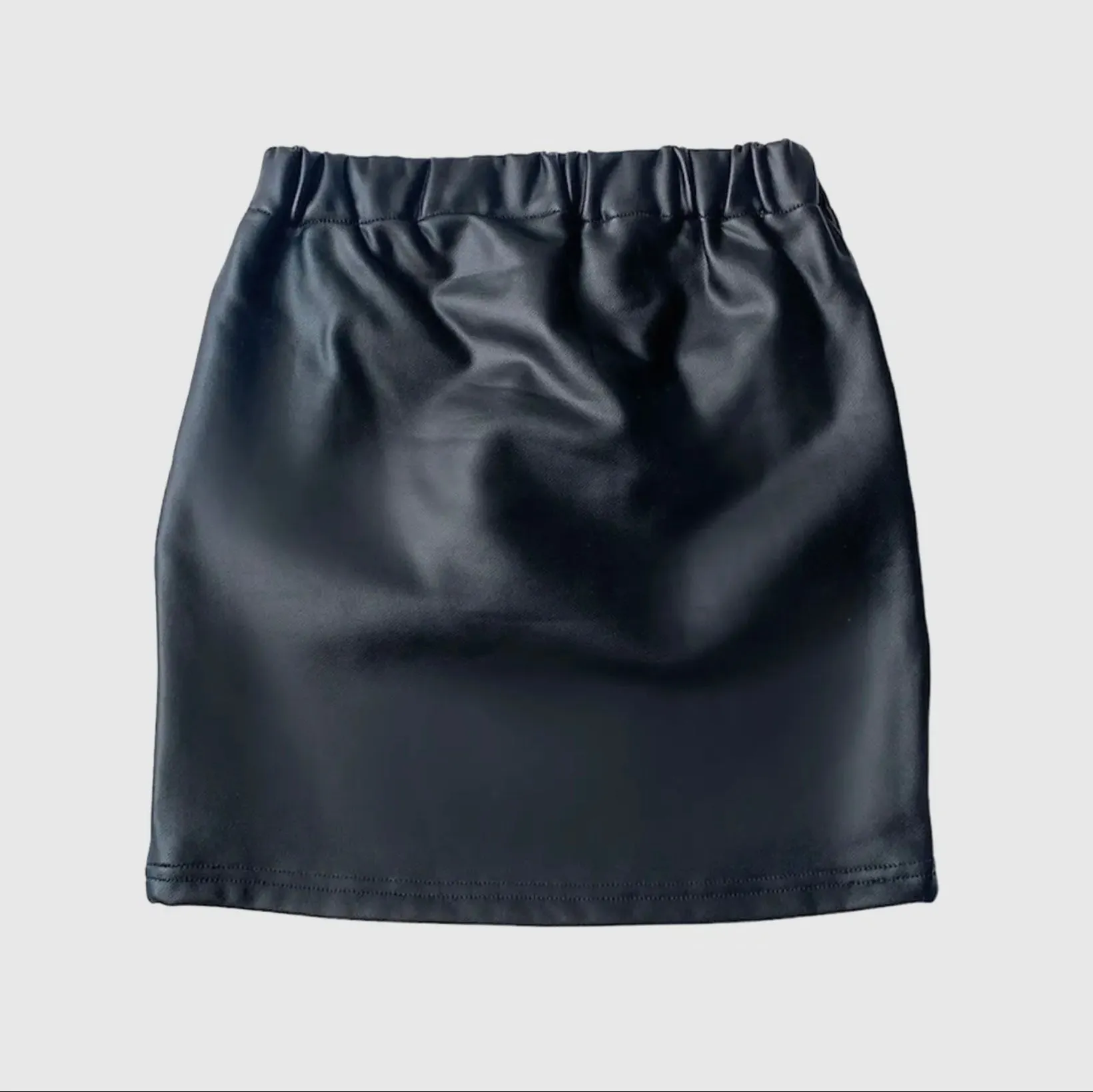 Black Faux Leather Skirt - LO