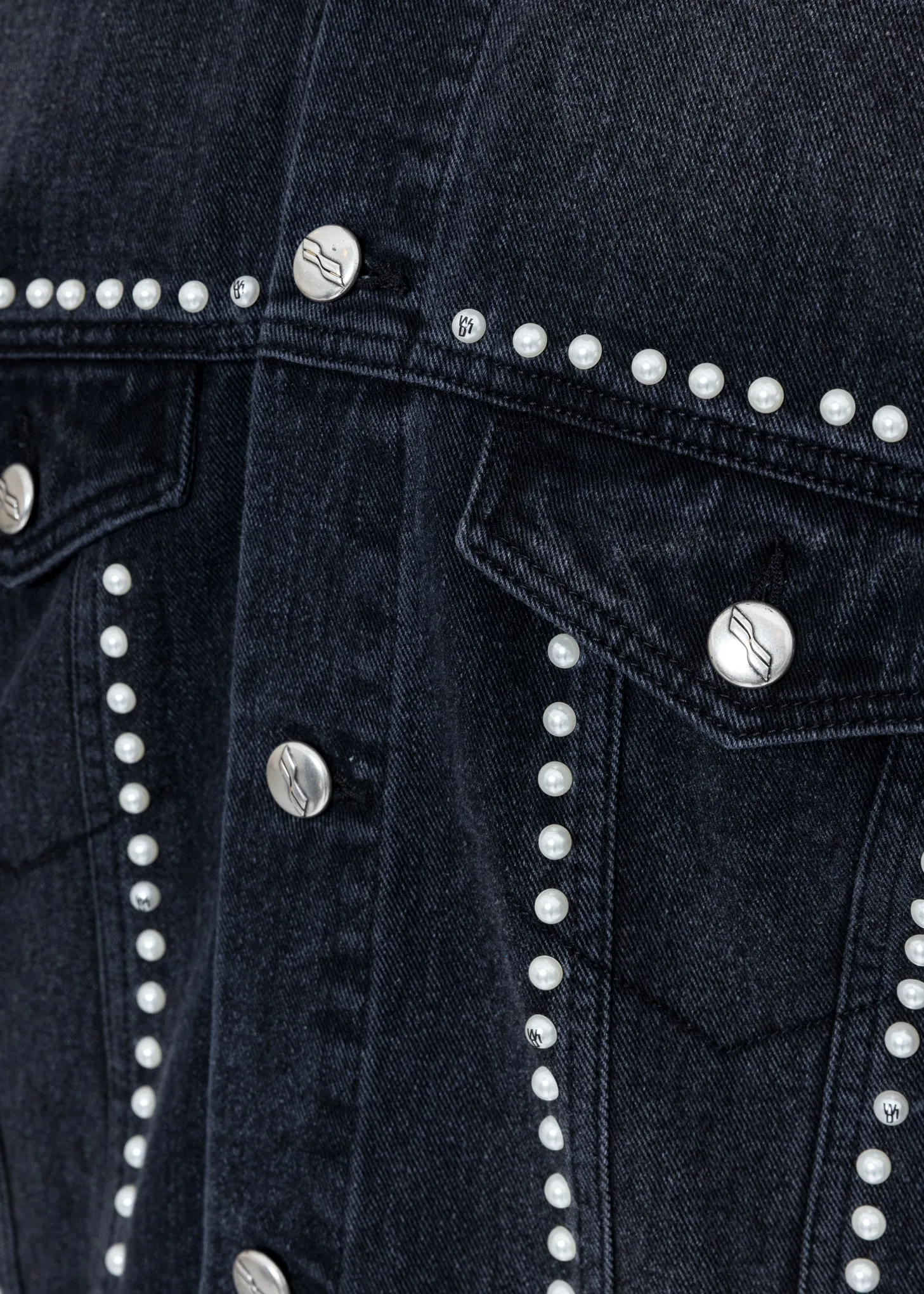 Black Pearl Lining Denim Jacket