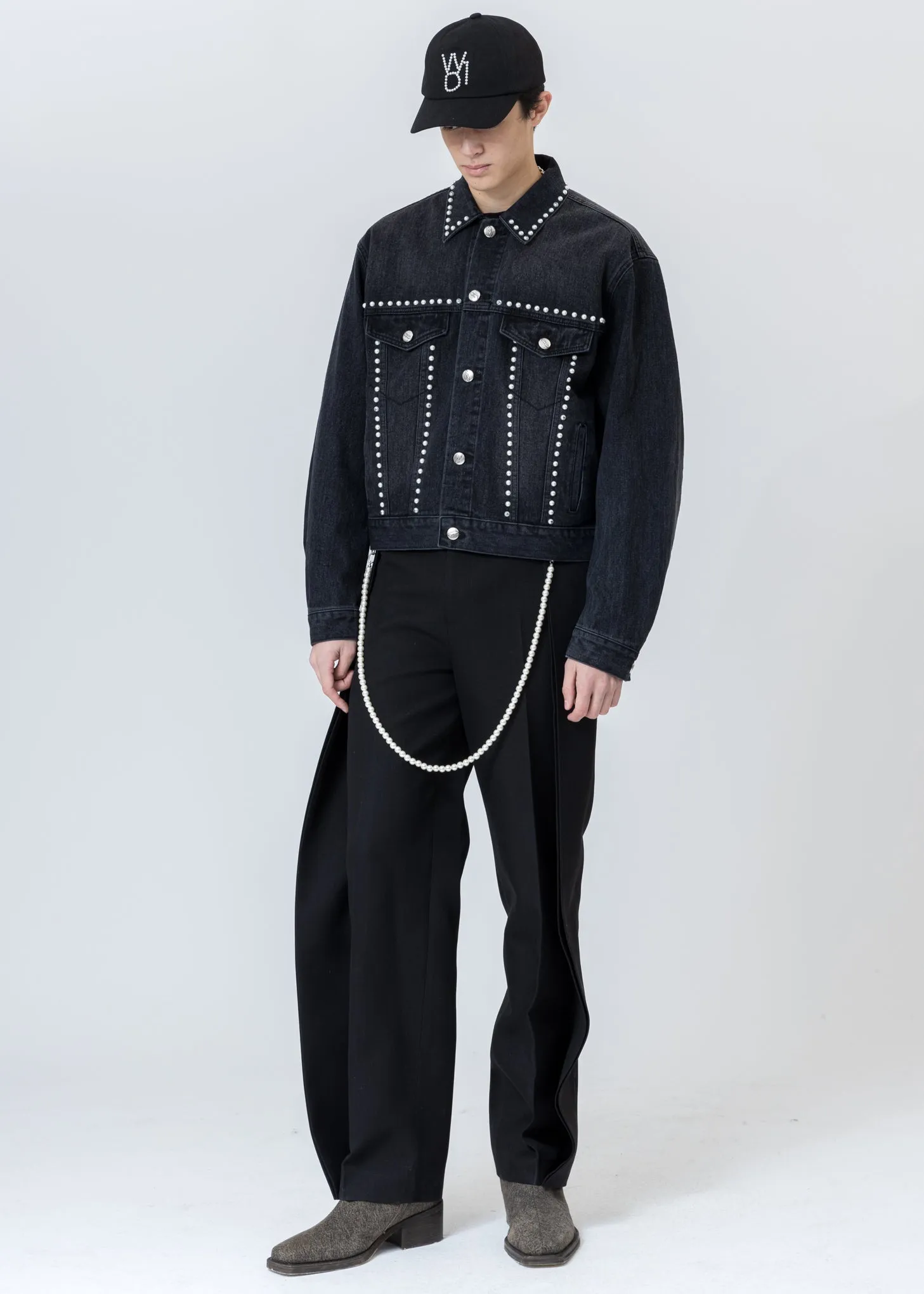 Black Pearl Lining Denim Jacket
