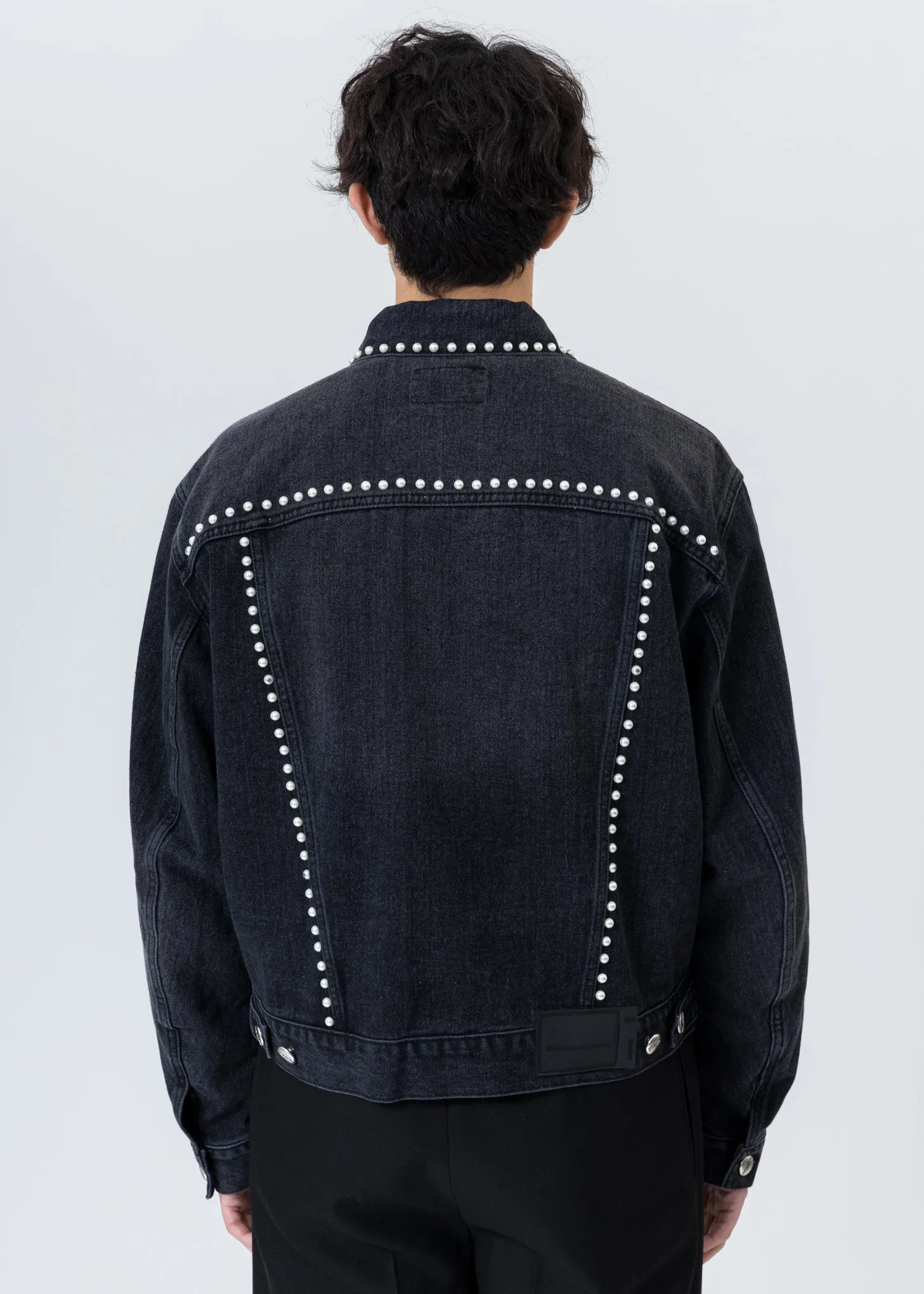Black Pearl Lining Denim Jacket
