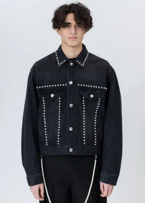 Black Pearl Lining Denim Jacket