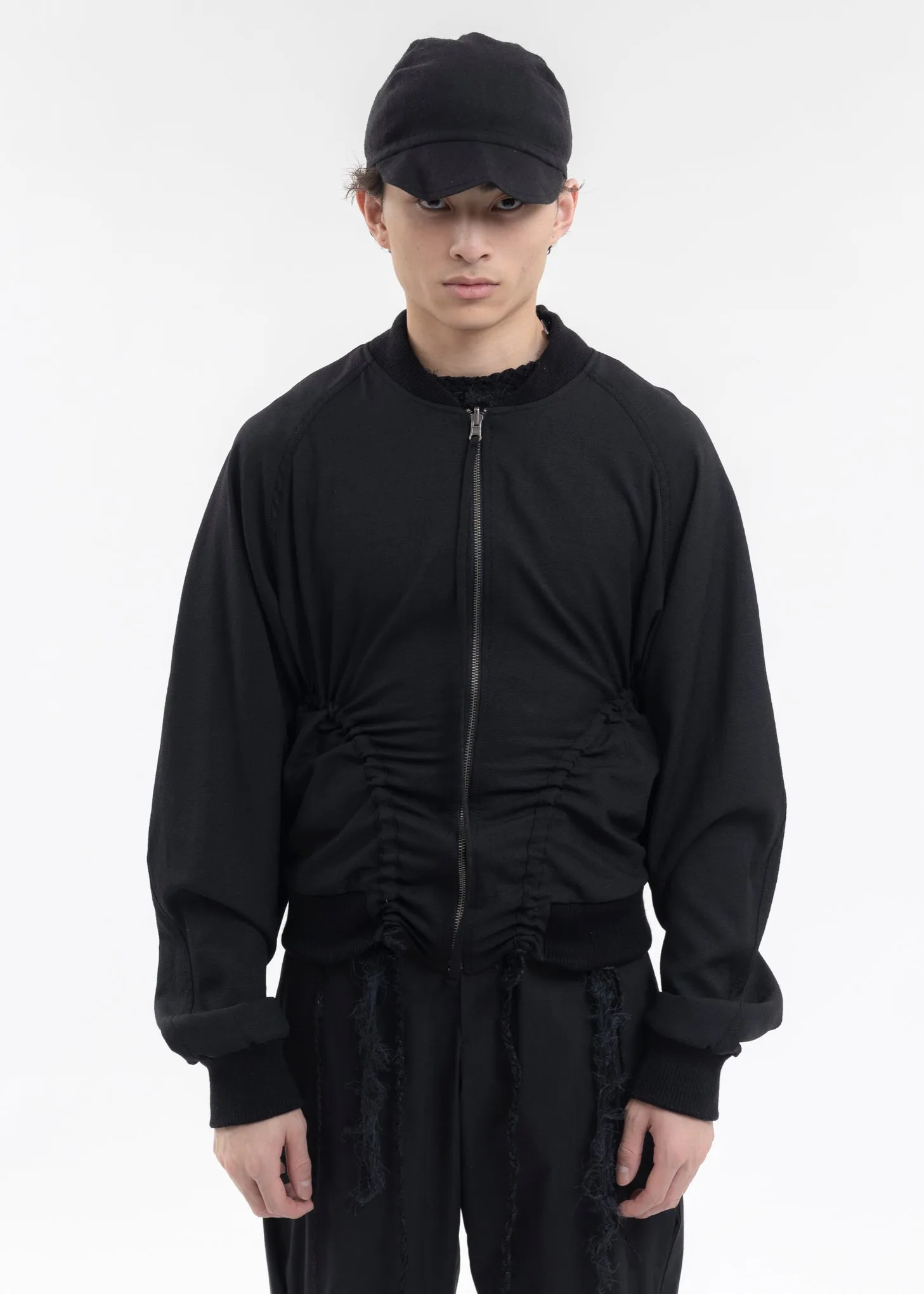 BLACK REVERSIBLE BOMBER JACKET