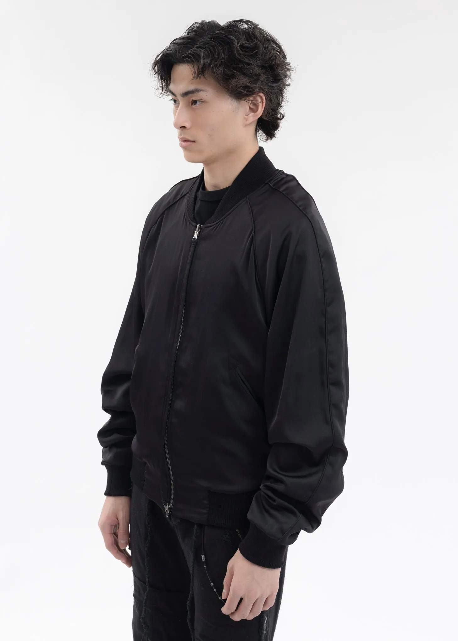 BLACK REVERSIBLE BOMBER JACKET
