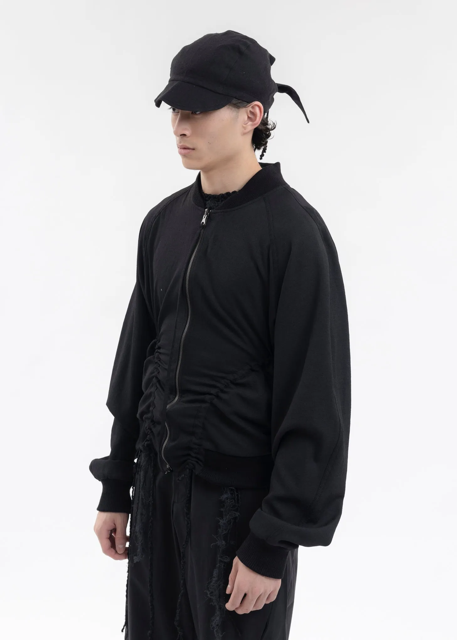 BLACK REVERSIBLE BOMBER JACKET