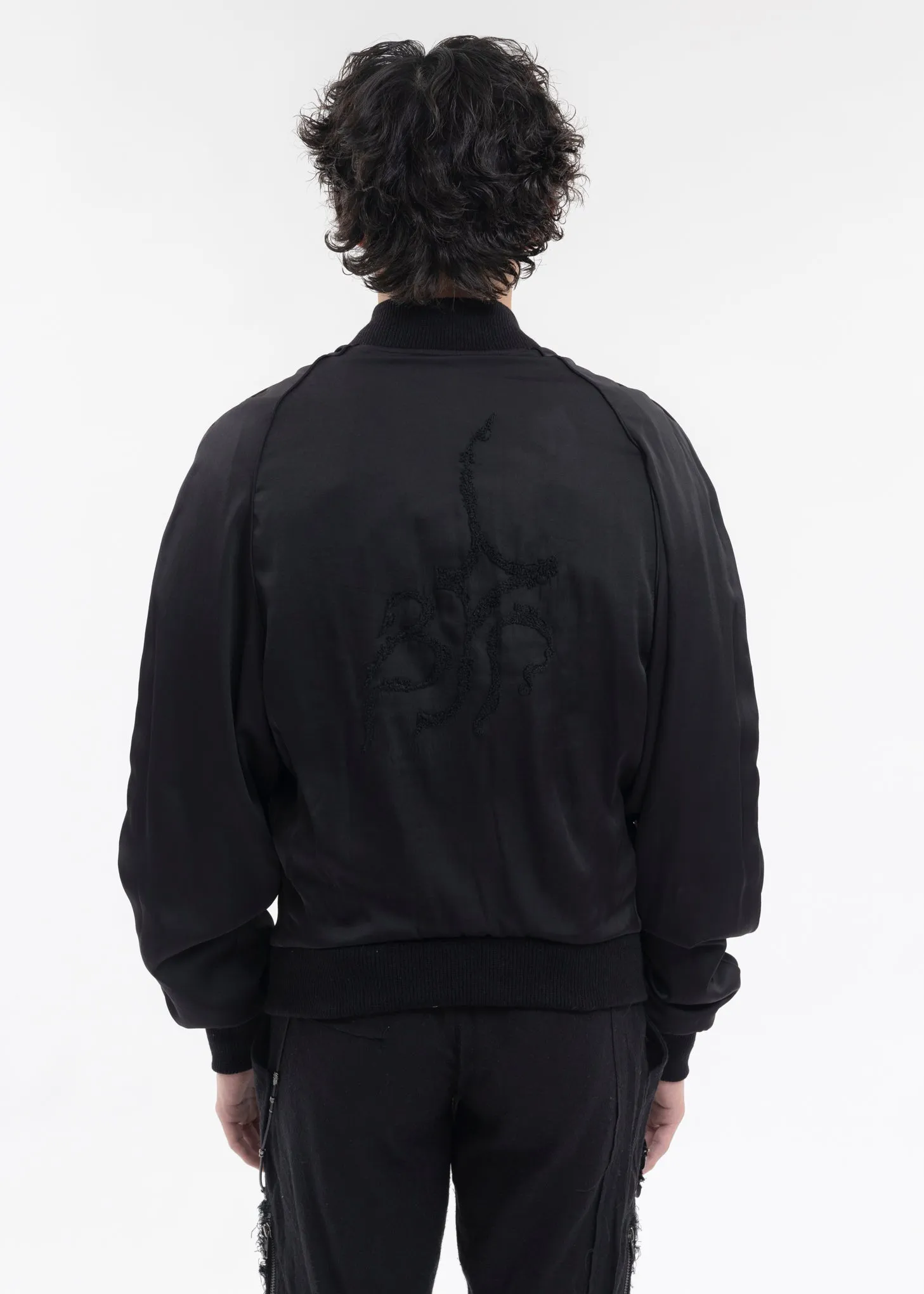 BLACK REVERSIBLE BOMBER JACKET