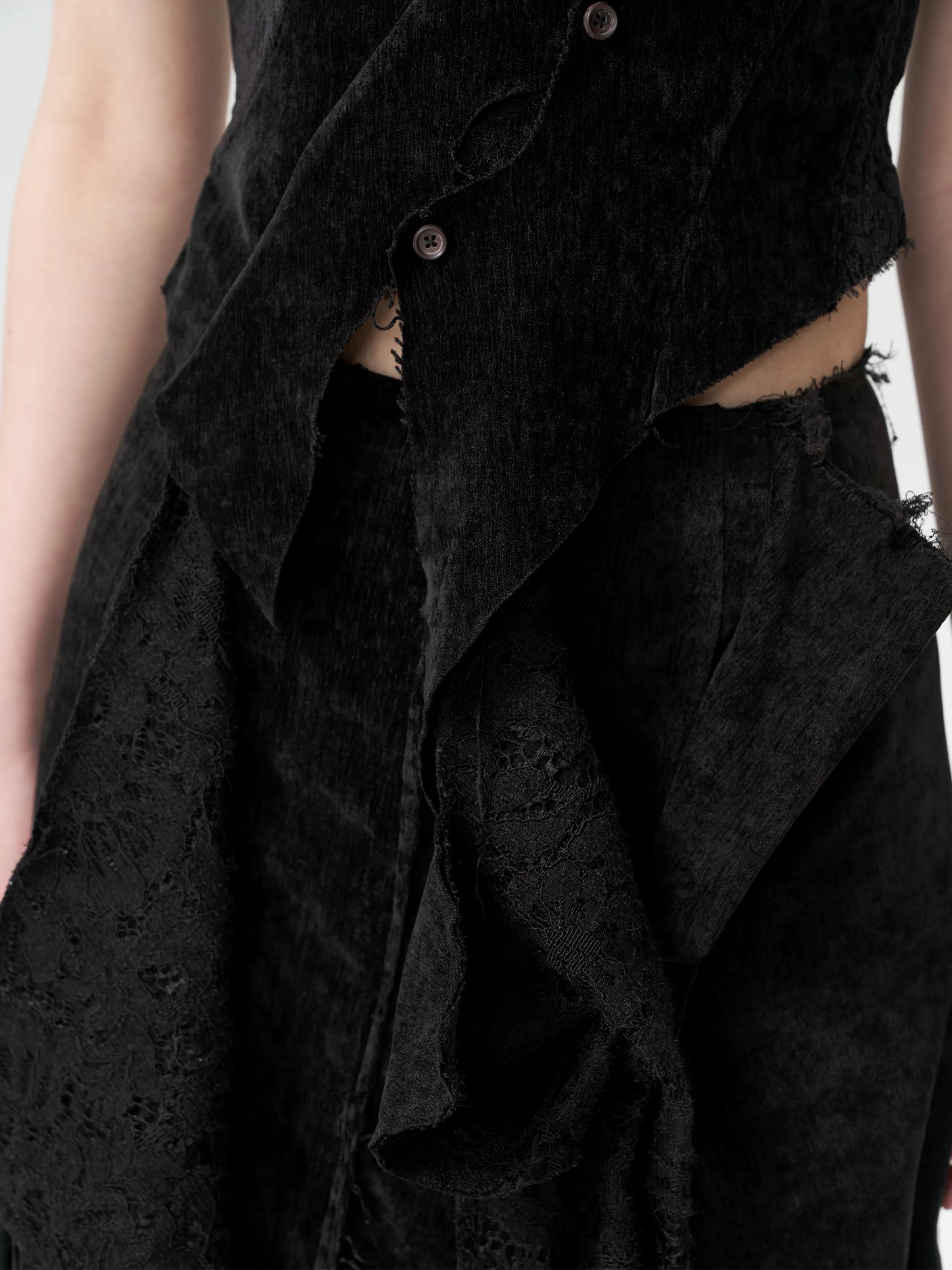 Black Velvet Lace Maxi Skirt
