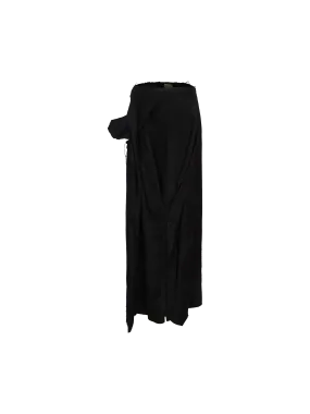 Black Velvet Lace Maxi Skirt