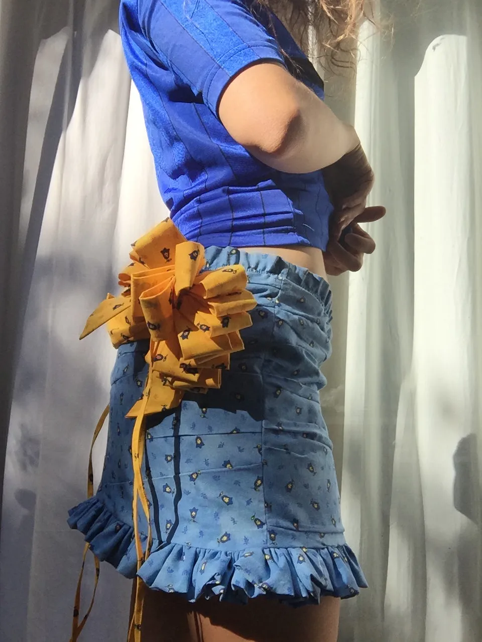 Blue and Yellow Multi Loop Gift Bow Skirt Surprise
