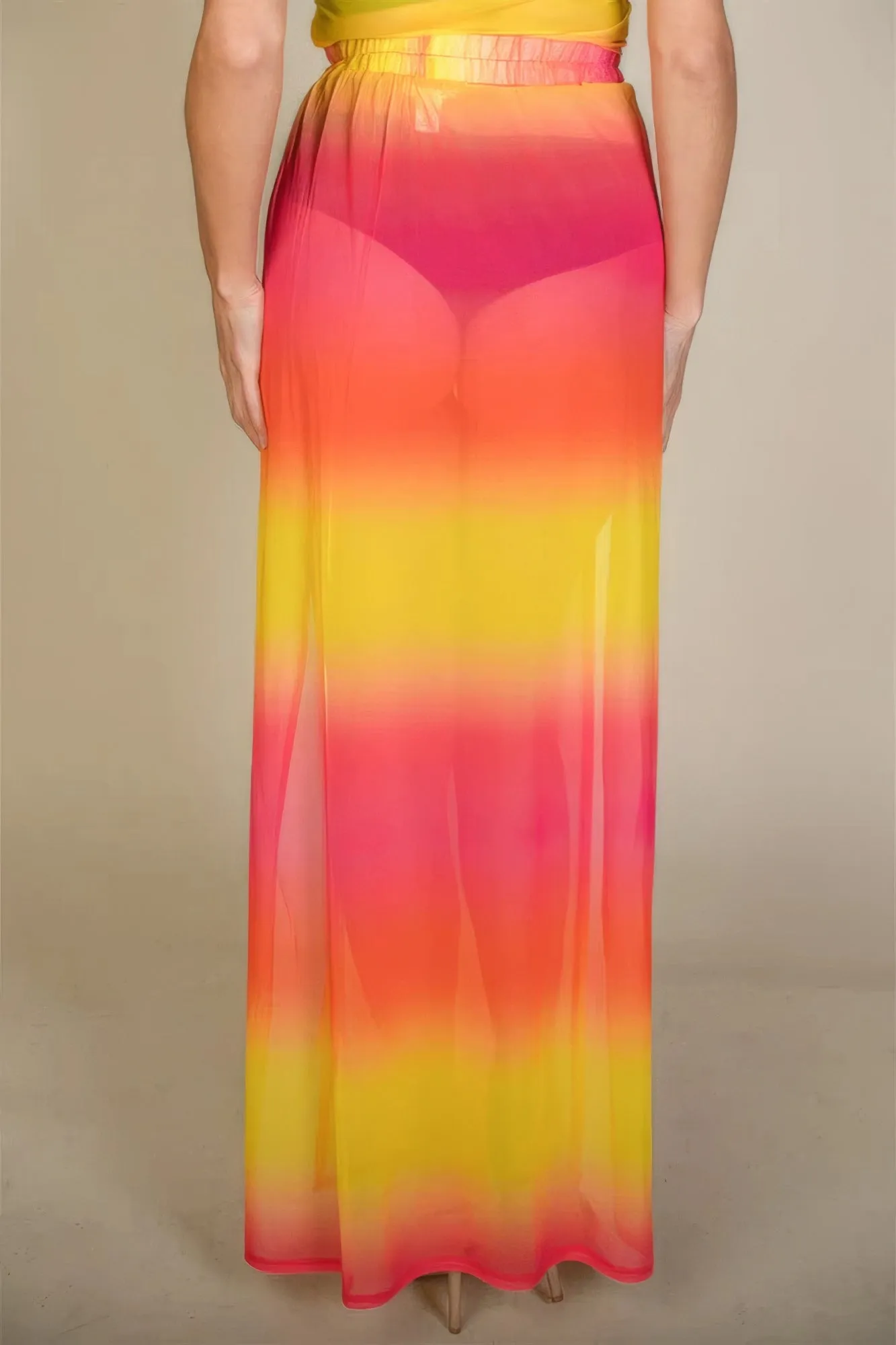 Blue Zone Planet |  High Split Mesh Sheer Maxi Skirt