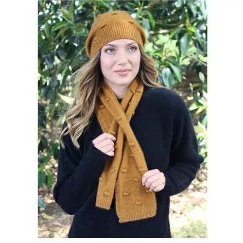 Bobble Loop Scarf. ]. Gold
