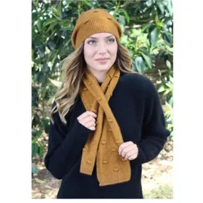 Bobble Loop Scarf. ]. Gold