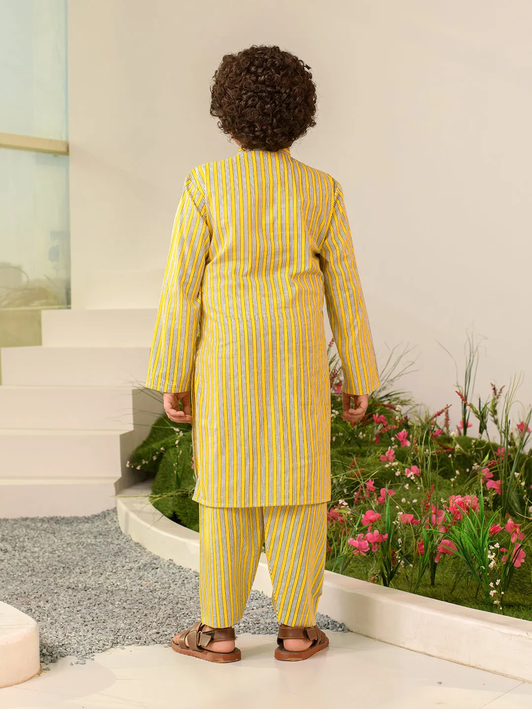 Boys Ethnic Motifs Printed Pure Cotton Kurta With Pyjamas Nahru Jacket
