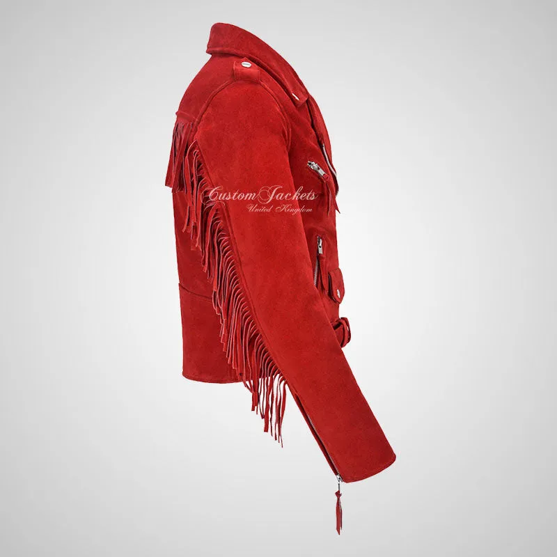 BRANDO Ladies Fringe Suede Biker Jacket Leather Fringe Jacket