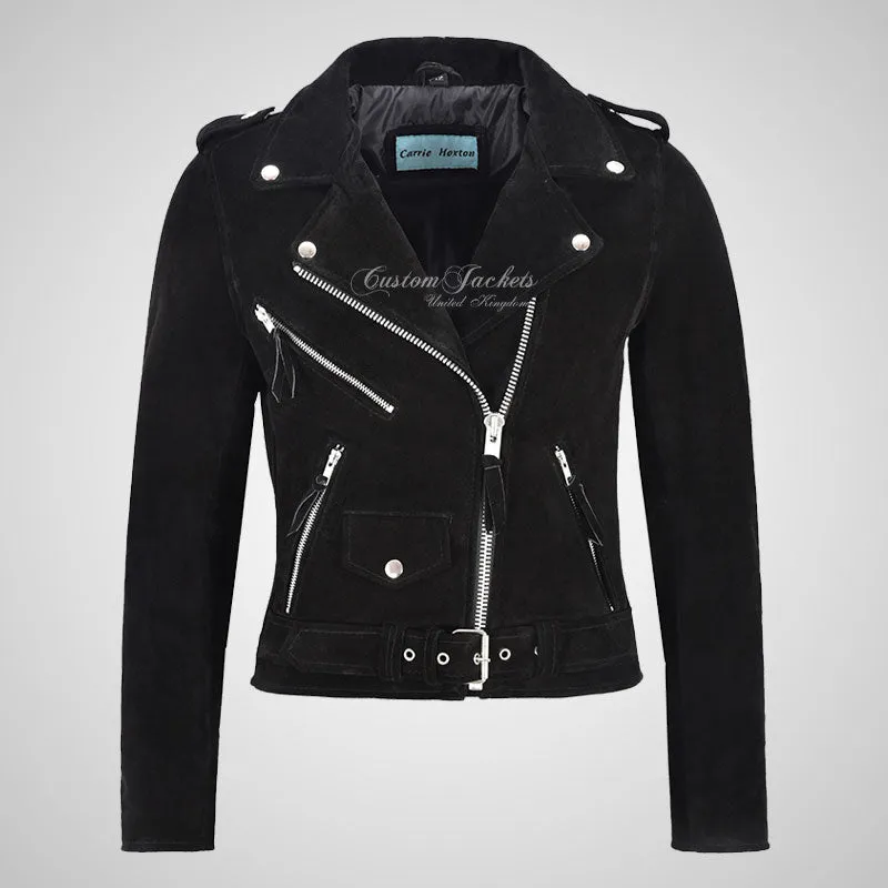 BRANDO Ladies Fringe Suede Biker Jacket Leather Fringe Jacket