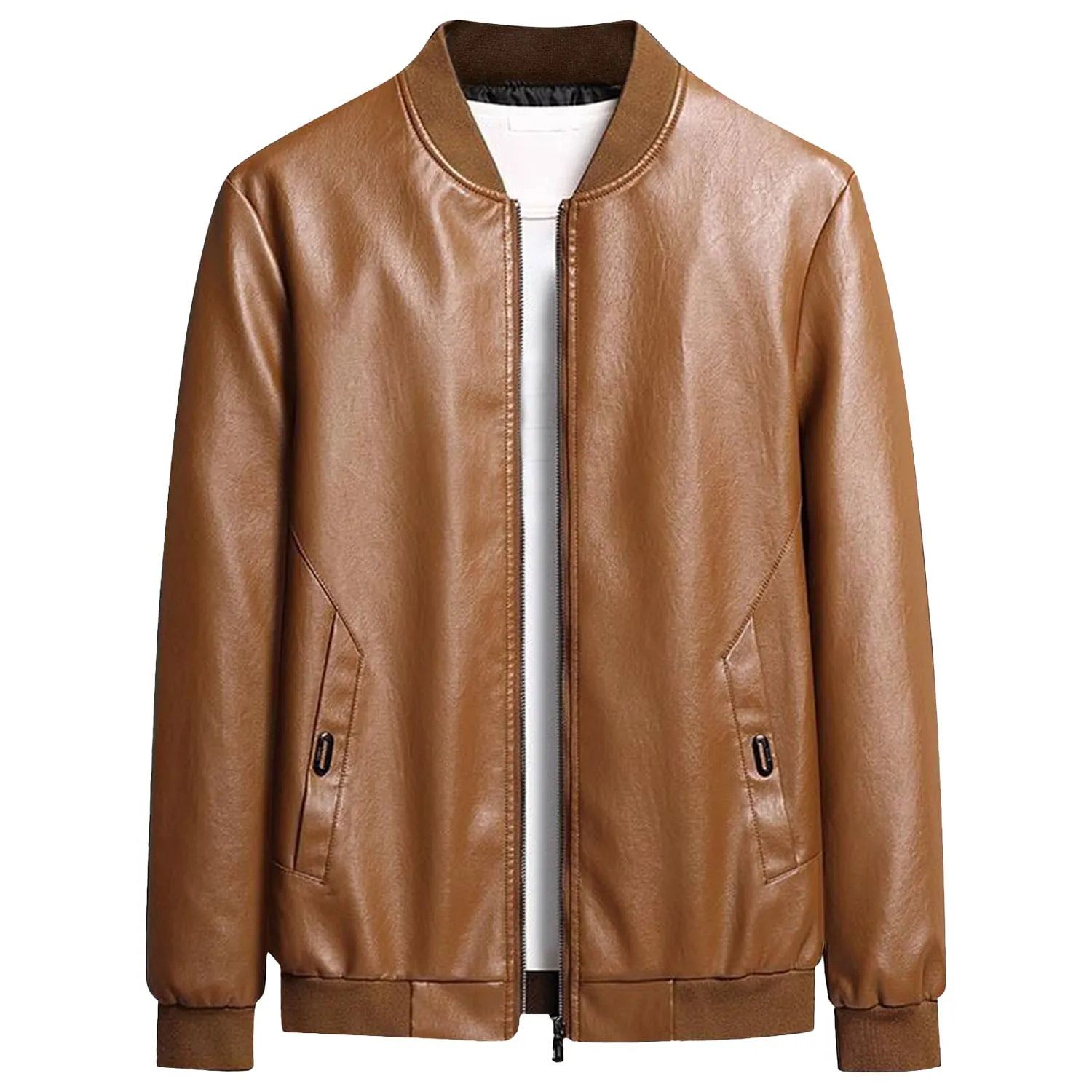 Brown Bomber Genuine Sheepskin Leather Jacket
