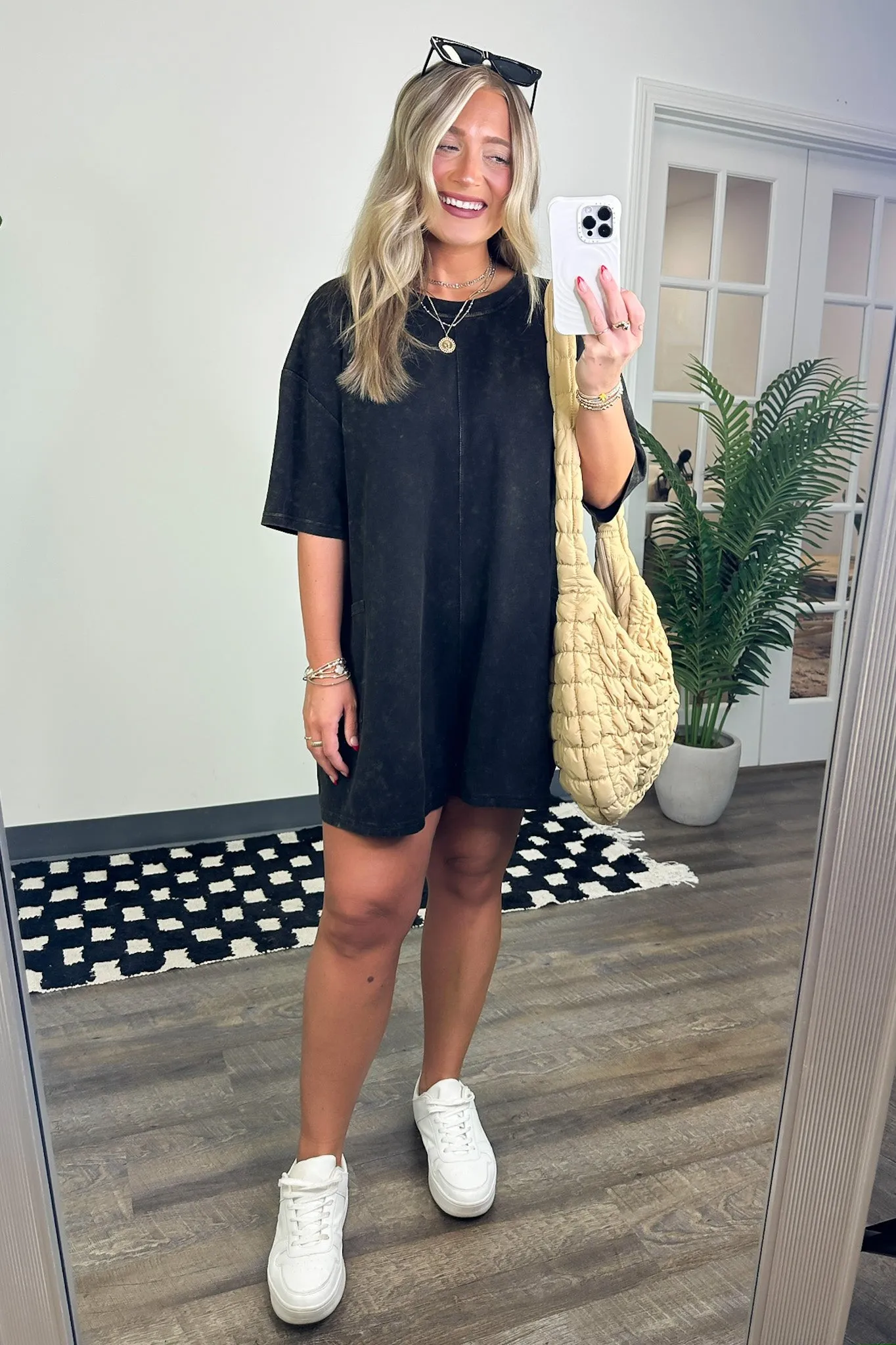Capriana Mineral Wash Pocket Relaxed Romper
