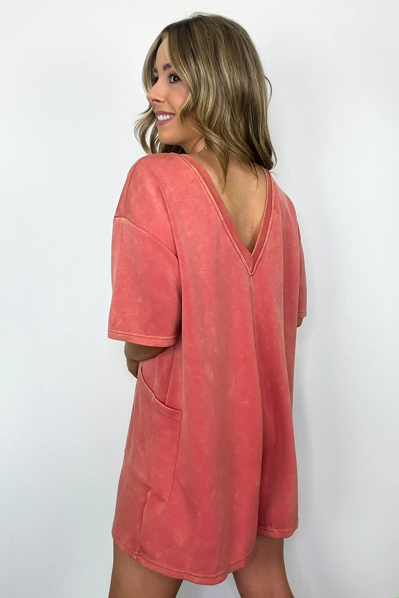Capriana Mineral Wash Pocket Relaxed Romper