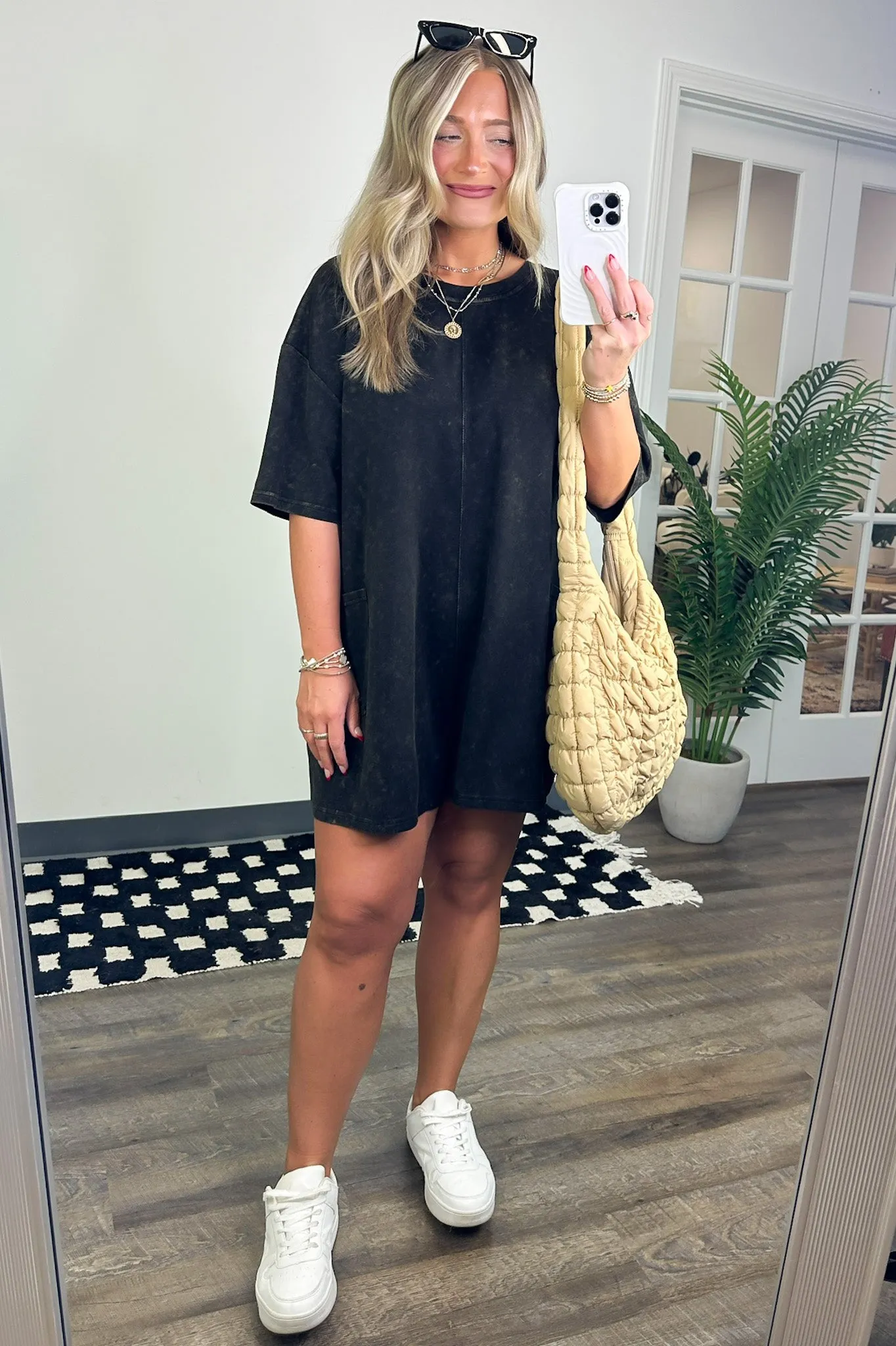 Capriana Mineral Wash Pocket Relaxed Romper