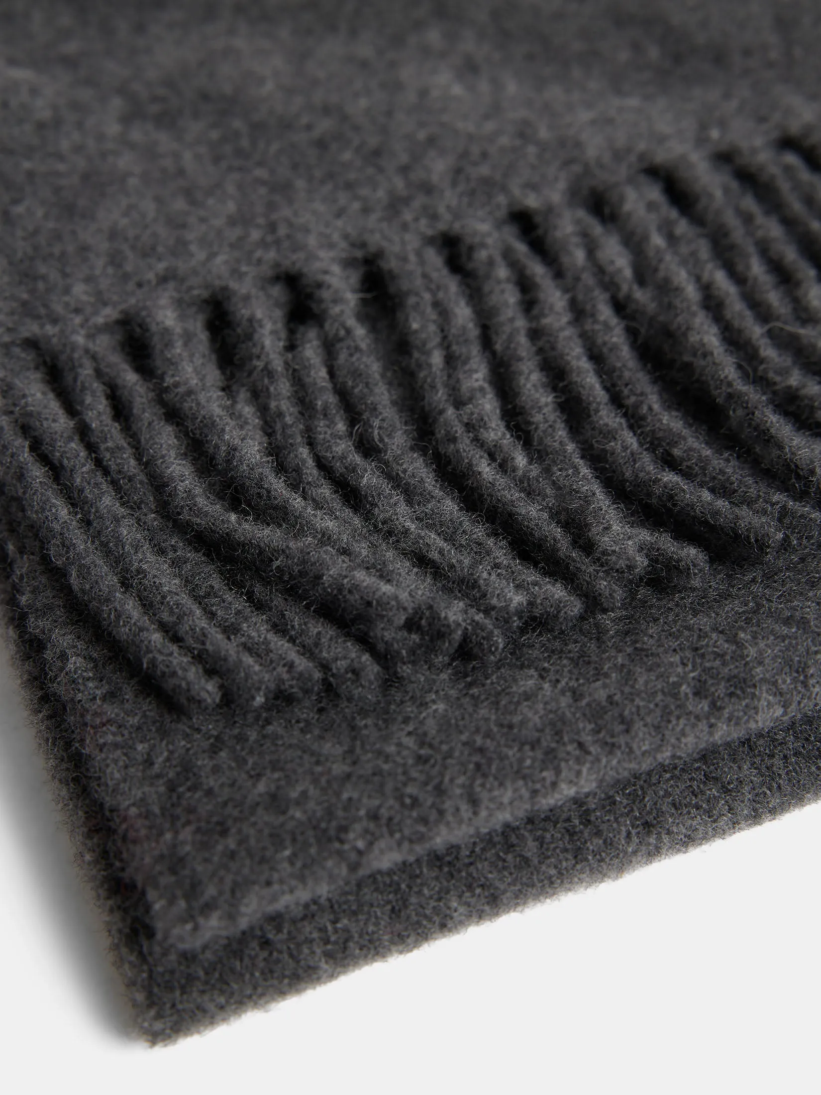 Champ Solid Wool Scarf / Mid Grey Melange