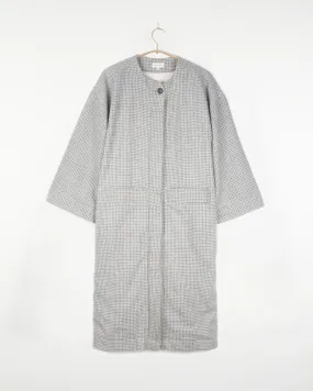 Chanda Overcoat Houndstooth Wool Grey