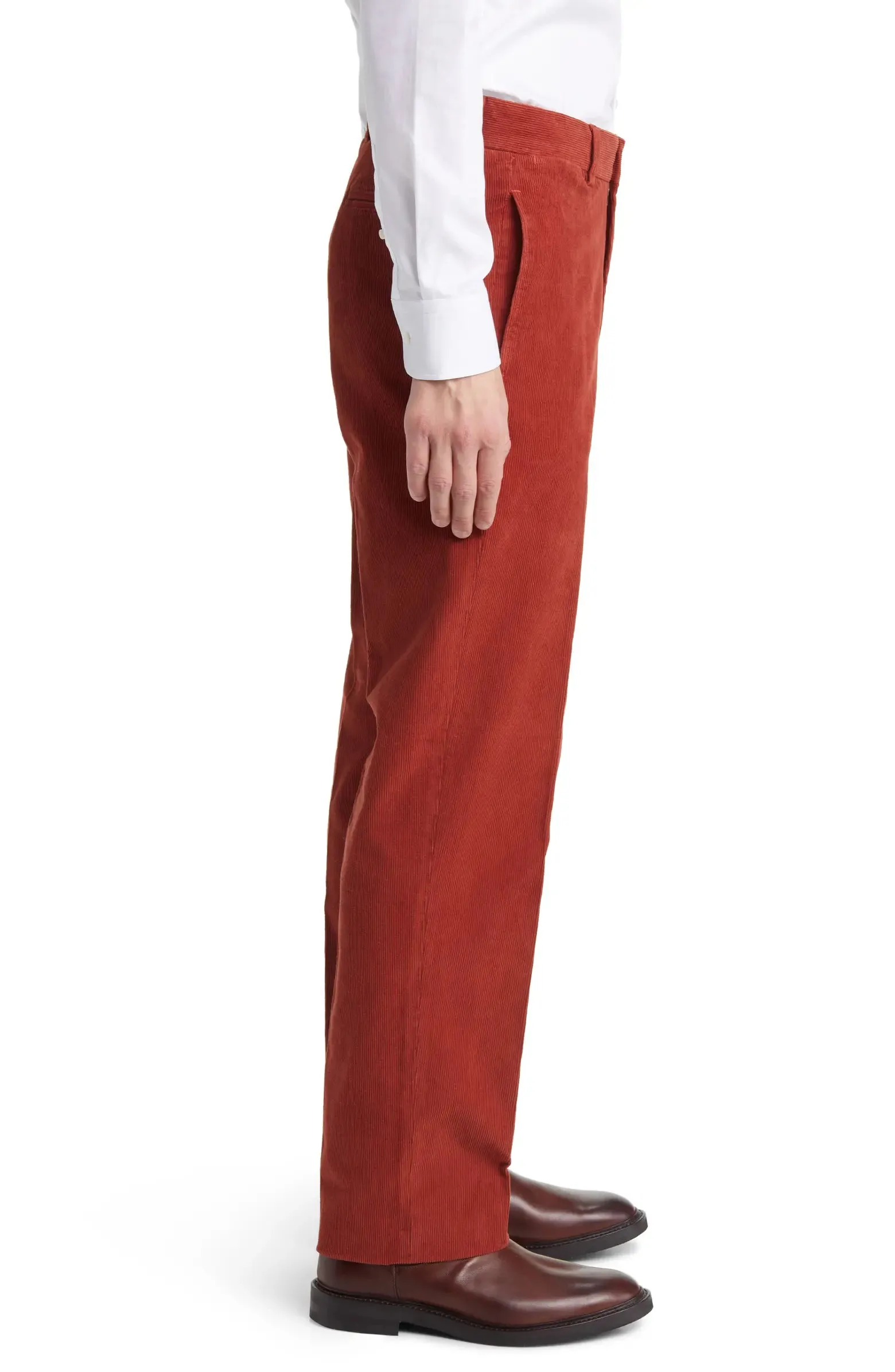 Charleston Khaki - Cotton Corduroy Chino Pant - Red