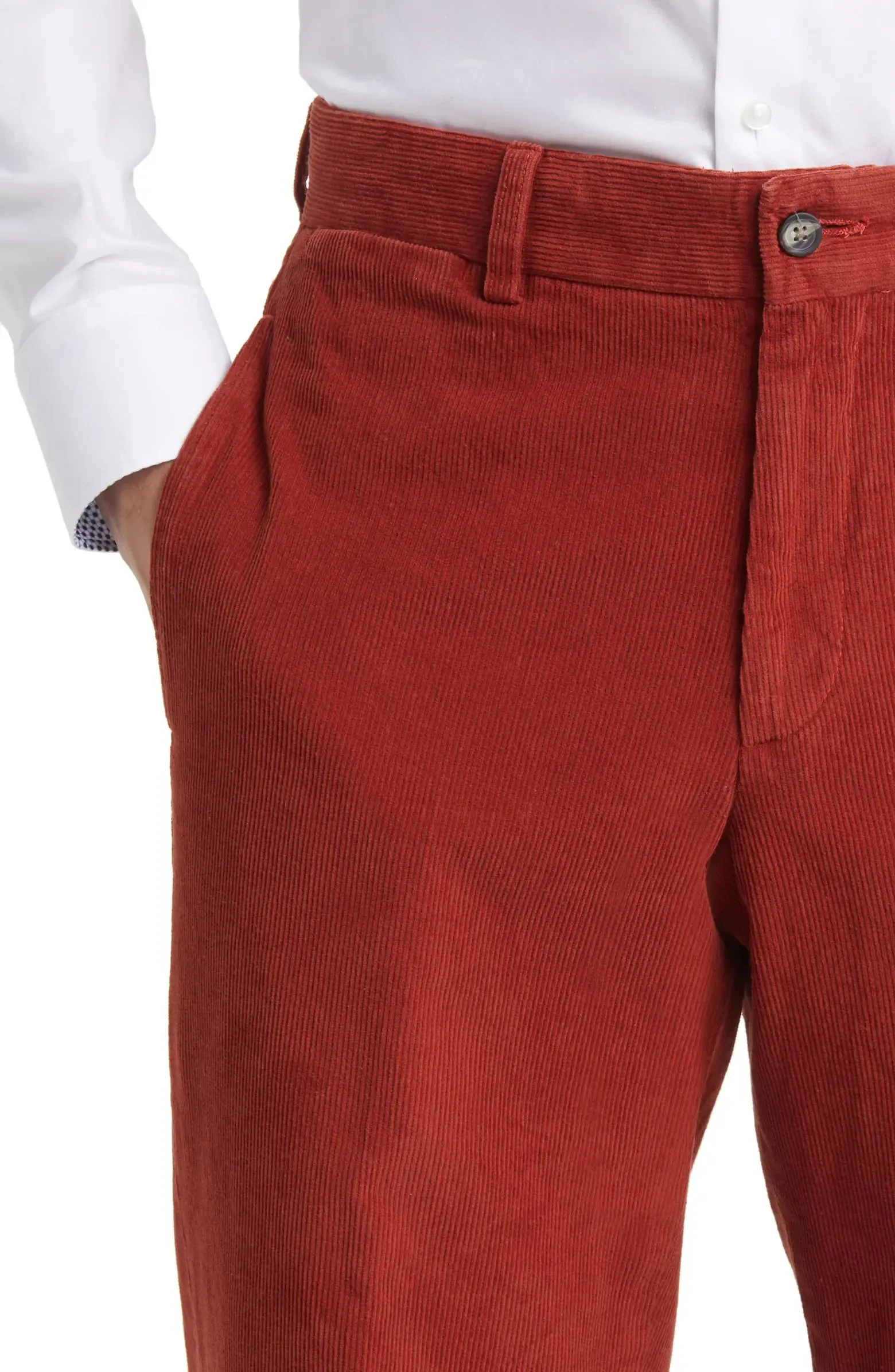Charleston Khaki - Cotton Corduroy Chino Pant - Red