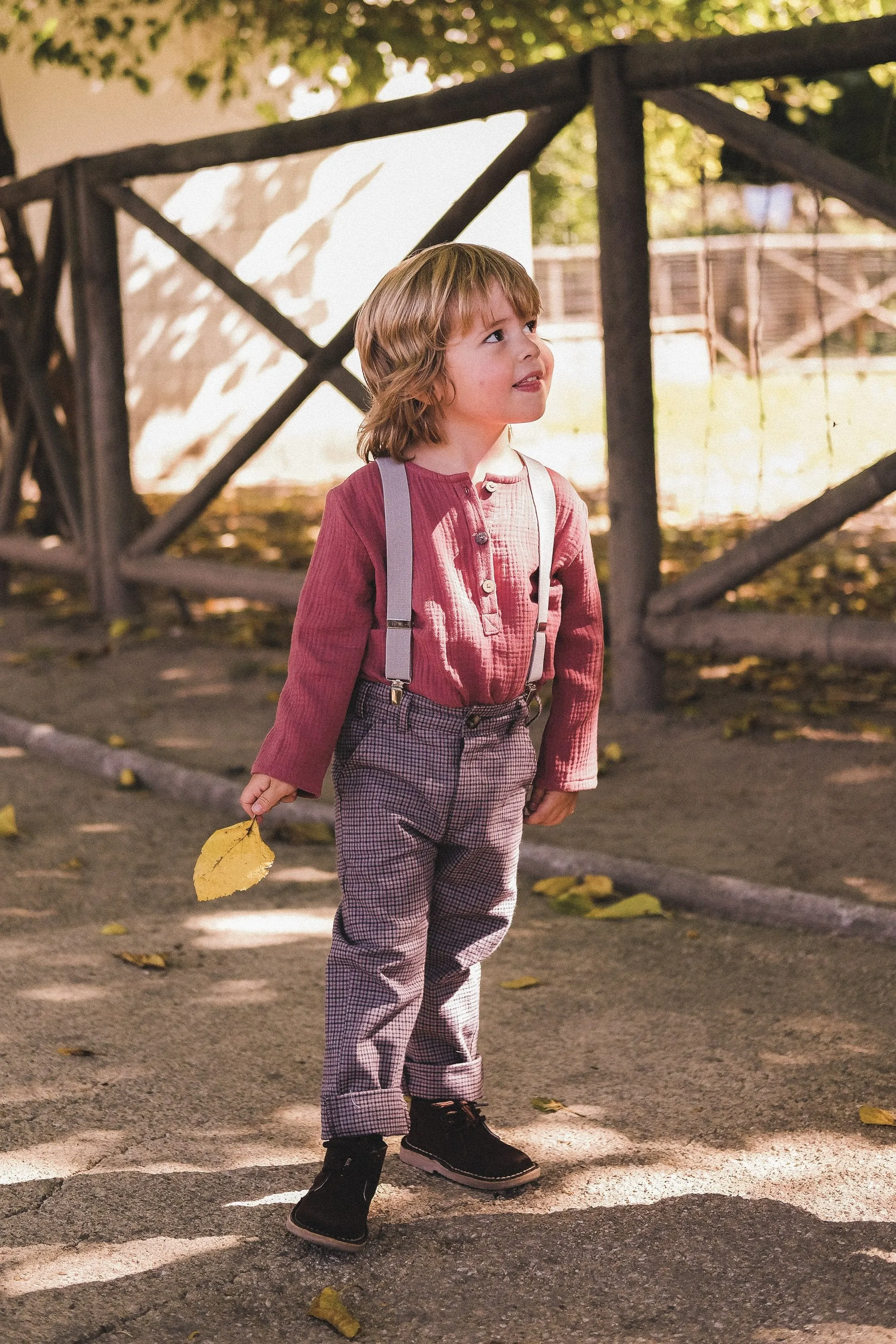 CHINOS / VIOLET PIED-DE-POULE
