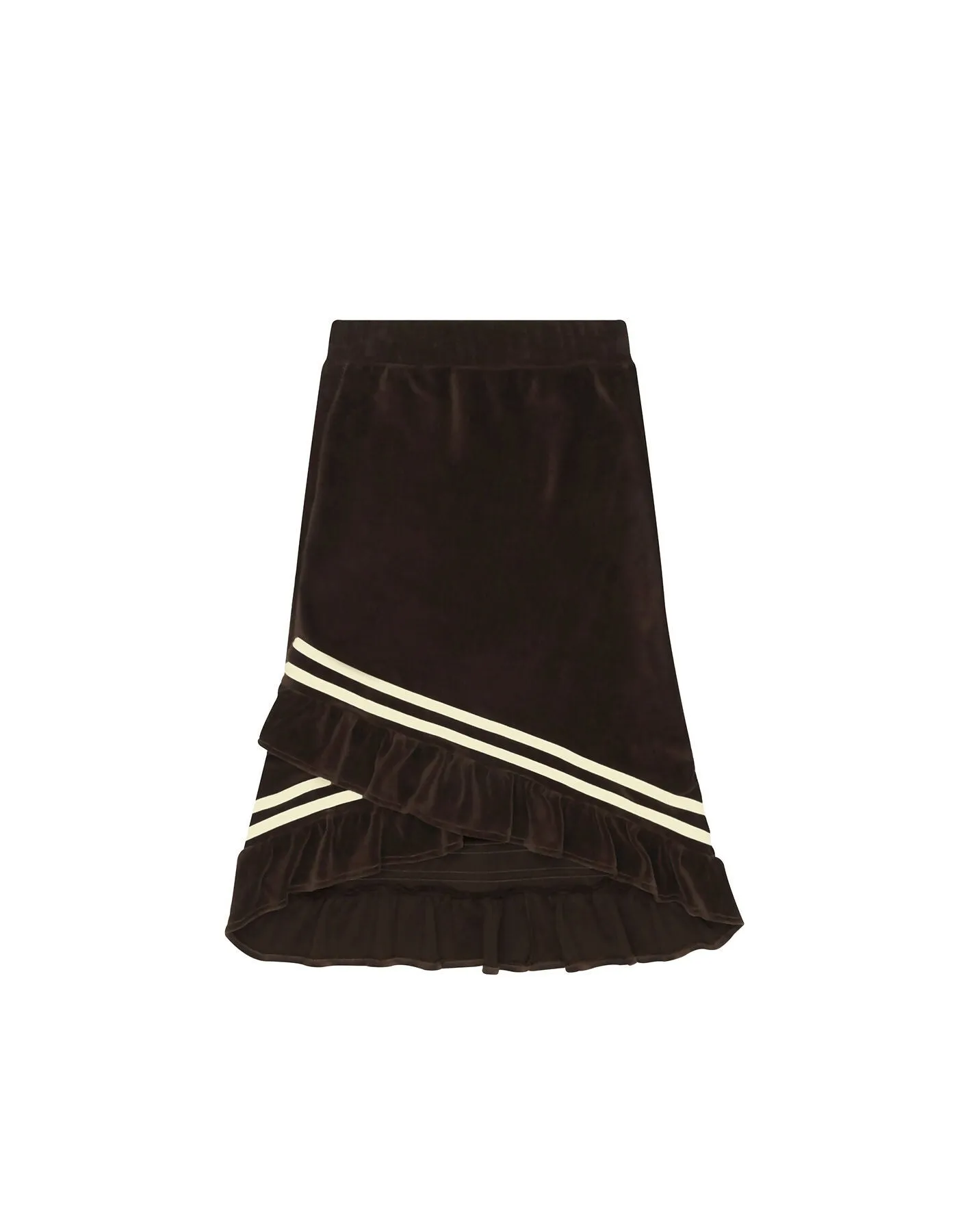 Color Strap Velour Frill Skirt