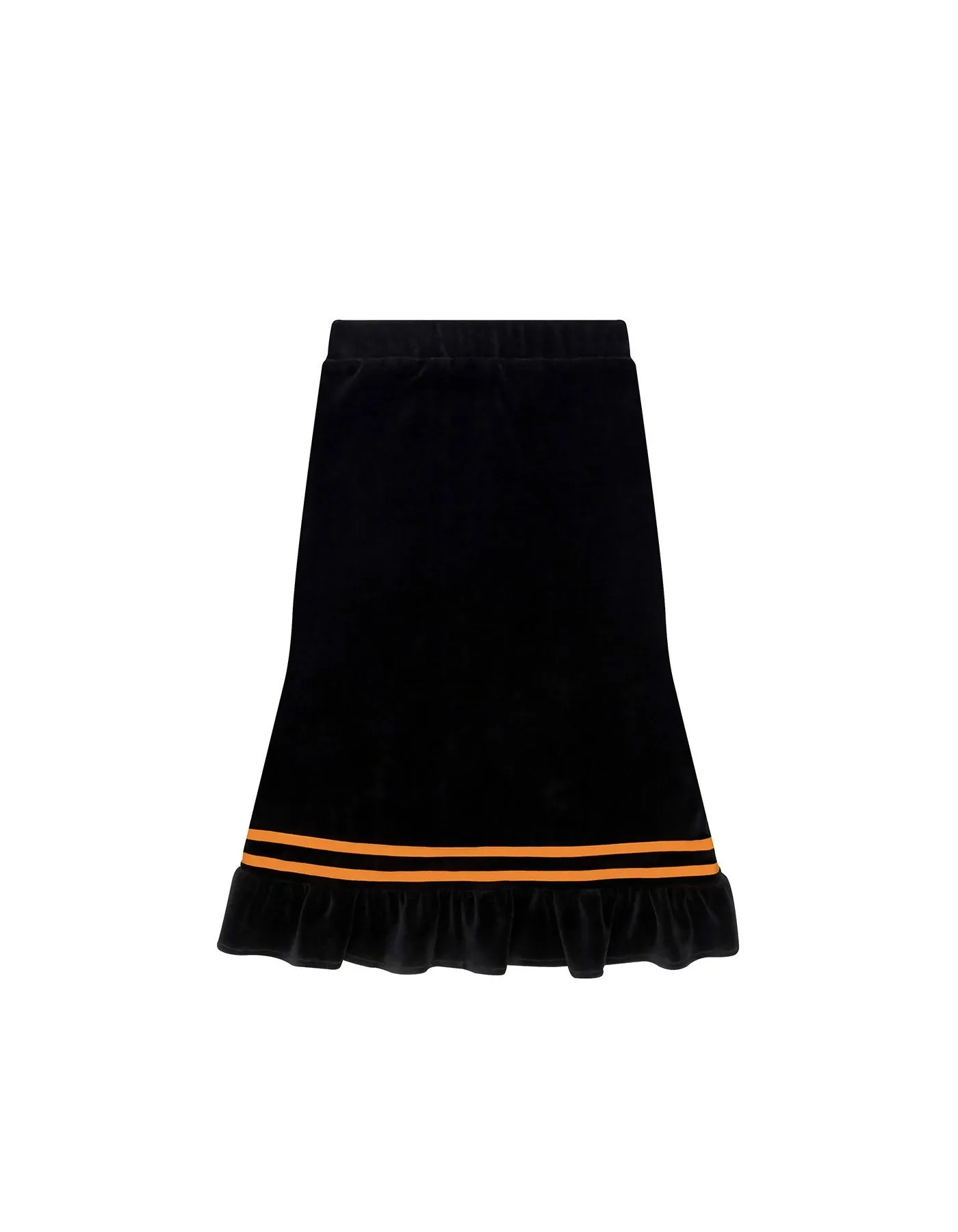 Color Strap Velour Frill Skirt