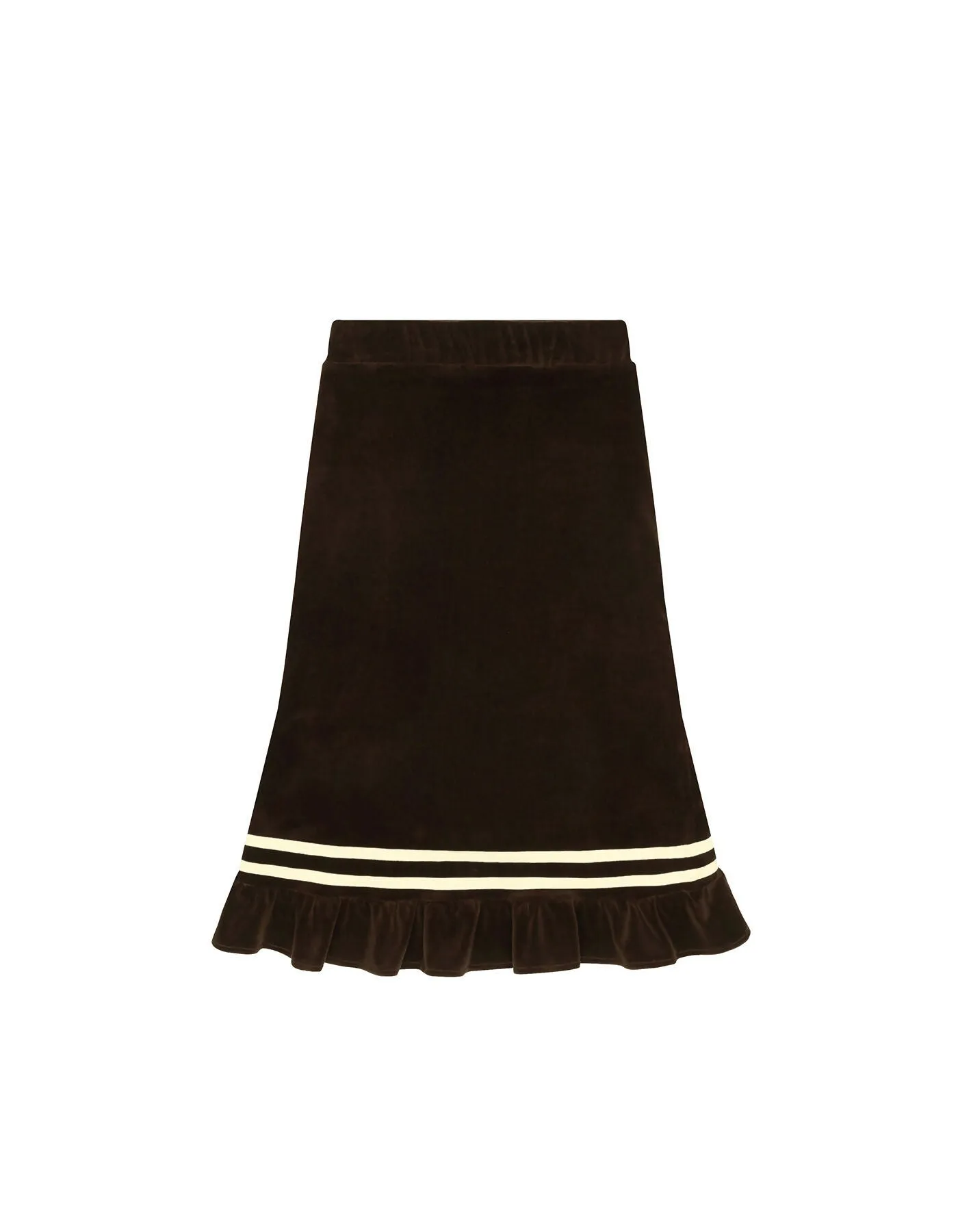 Color Strap Velour Frill Skirt