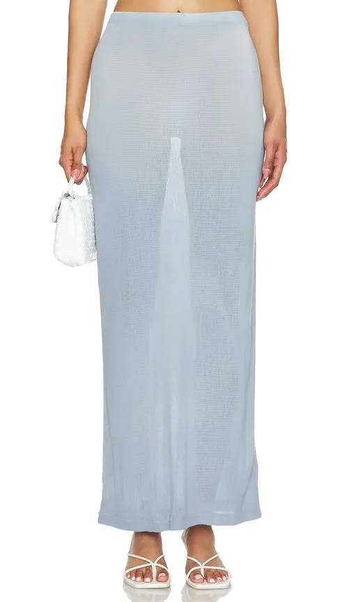 COTTON CITIZEN The Rio Maxi Skirt in Baby Blue
