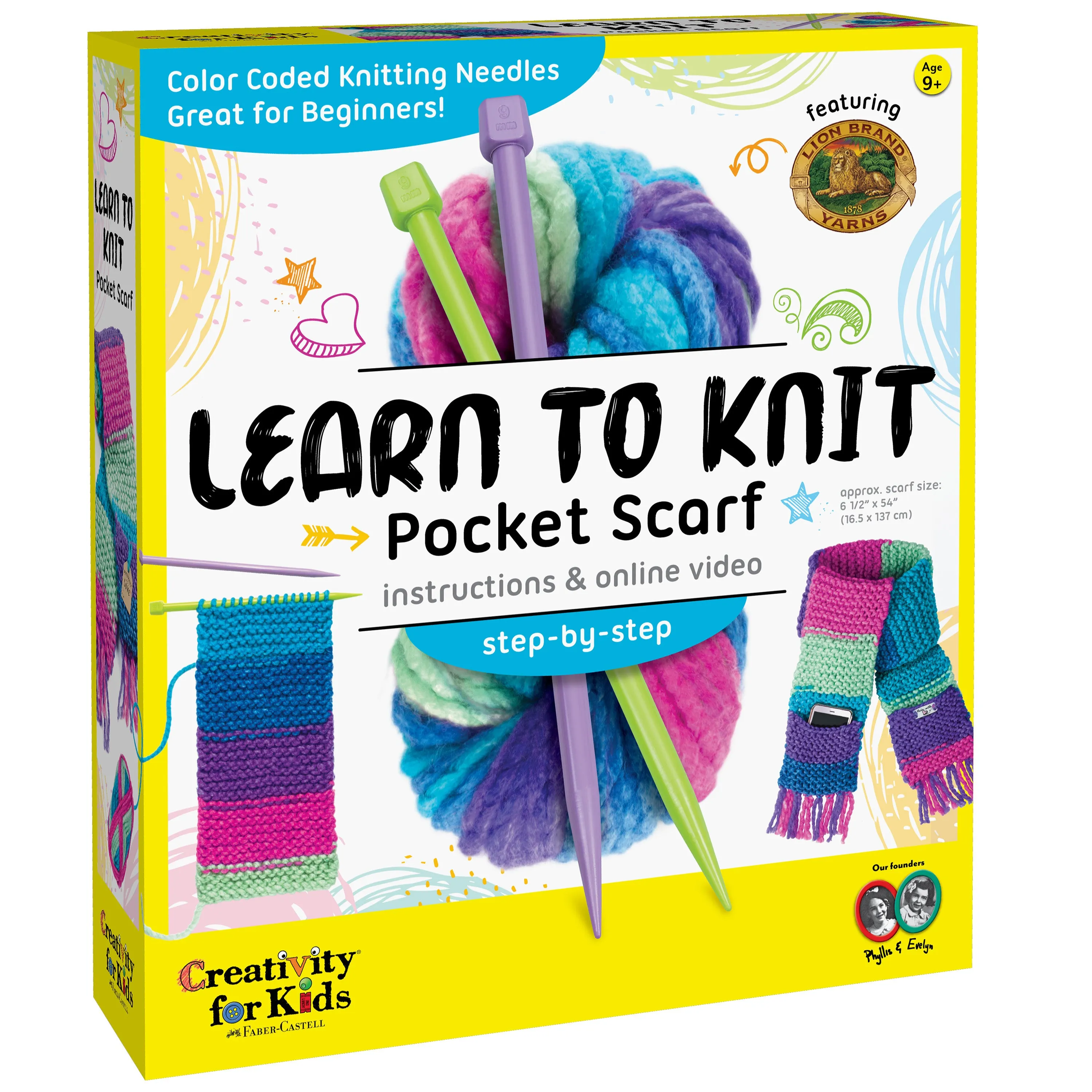 Creativity for Kids Learn to Knit Pocket Scarf Kit