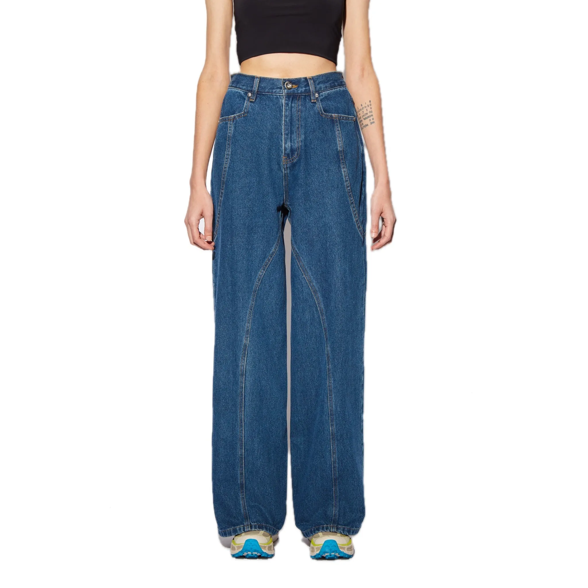 Dark Blue Twisted Seam Jeans