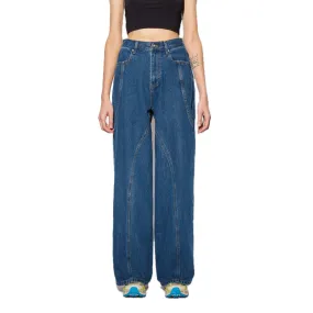 Dark Blue Twisted Seam Jeans
