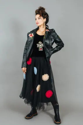 David Pond Vintage Flower Skirt - Black