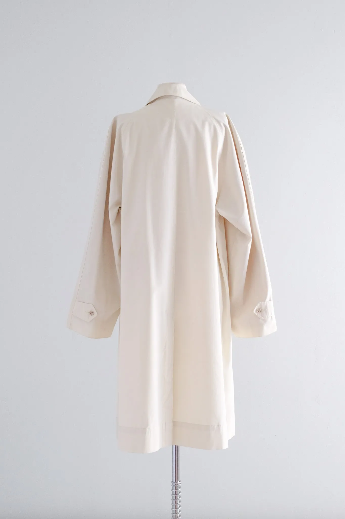 Elegant 1960's Stone Long Line Raincoat / Sz M/L