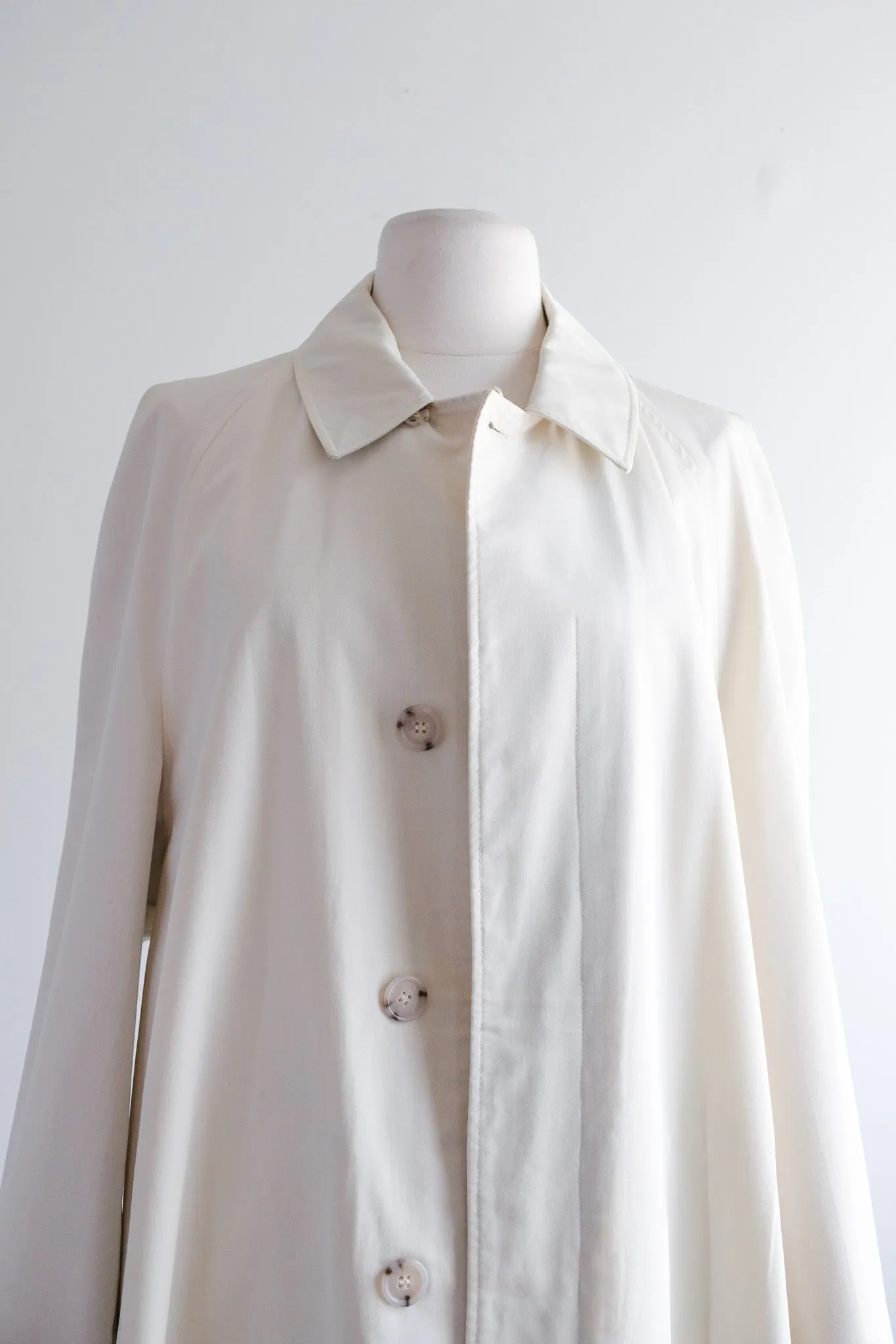 Elegant 1960's Stone Long Line Raincoat / Sz M/L